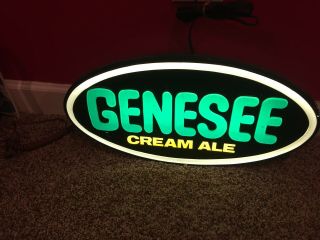 Vintage Genesee Cream Ale Lighted Beer Advertising Sign Rare 4