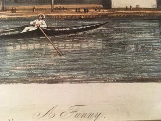 Antique / Vintage Rowing / Regatta Print “ A Funny ” Leander.  Henley Sculling 3