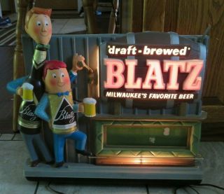 Vintage1964 Blatz Beer Tap A Keg Lighted Motion Sign Light Moving