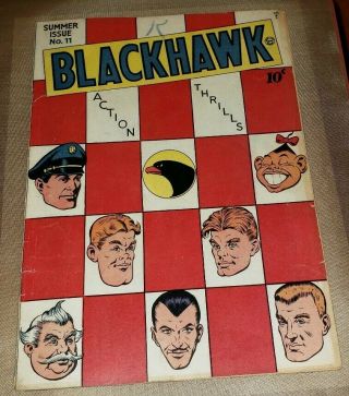 Blackhawk 11 Quality Comics 1946 Extremely Rare Golden Age 5.  0 S.  Spielberg Movie