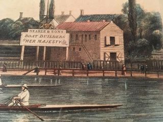 Antique / Vintage Rowing / Regatta Print “ Scullers Outriggers” Leander.  Henley 2