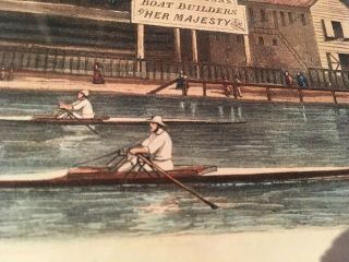 Antique / Vintage Rowing / Regatta Print “ Scullers Outriggers” Leander.  Henley 4