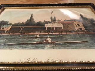 Antique / Vintage Rowing / Regatta Print “ Scullers Outriggers” Leander.  Henley 5