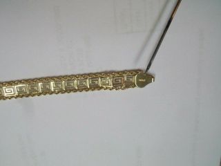 Vintage Aurafin 10K Yellow Gold Filigree Greek Key Bracelet Repair or Scrap NR 4