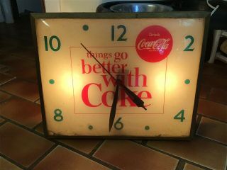 Vintage Swihart Coca Cola Light Up Bubble Face Wall Clock