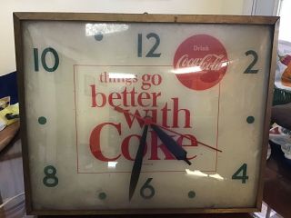 Vintage Swihart Coca Cola Light Up Bubble Face Wall Clock 2