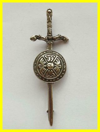 Robert Allison Iona Silver Celtic Sword Kilt Pin Or Brooch,  Glasgow 1959