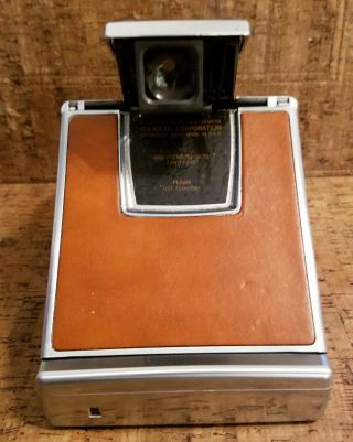 Vintage Polaroid SX - 70 Land Camera Tan Chrome 5