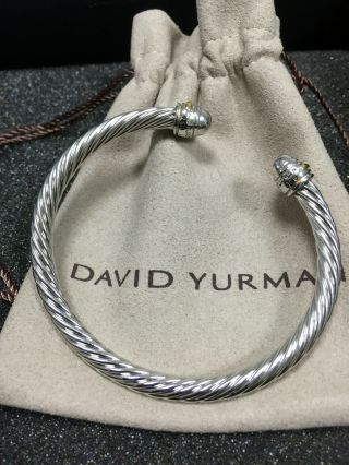 2019 David Yurman Cable Cuff Bracelet 750 18k Gold Classic 925 Sterling Silver