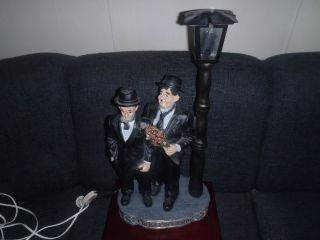Extremely Rare Laurel & Hardy Lantarn Lamp Big Figurine Statue