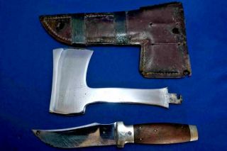 Vintage Case XX Knife and Axe combo Sheath 1930s Repairs Needed 2