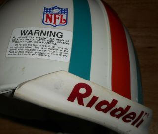 VINTAGE MIAMI DOLPHINS RIDDELL NFL FOOTBALL HELMET FULL SIZE 5