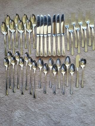 Holmes And Edwards Inlaid Silverplate Flatware " May Queen " 42 Piece Set