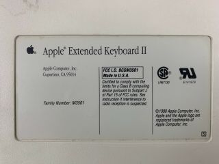 Vintage Apple Extended Keyboard II Model: M3501 Vintage Apple Mouse M2706 Combo 3