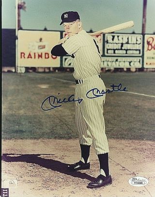 Mickey Mantle Autograph Nyy Vintage 8x10 Photo Certified By Jsa