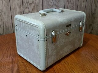 Vintage Samsonite Travel Train Case Shwayder Bros No.  4512 Marble Cream 3