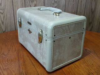 Vintage Samsonite Travel Train Case Shwayder Bros No.  4512 Marble Cream 4