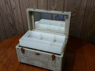 Vintage Samsonite Travel Train Case Shwayder Bros No.  4512 Marble Cream 8