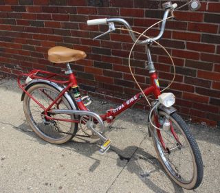 Vintage 24 " Red Hyda Bike Bicycle 3 Speed Centin Seat Bell Light Mirror Rack