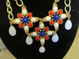 Vintage Sarah Coventry Maltese Cross Trio Statement Necklace - Repurposed OOAK 7