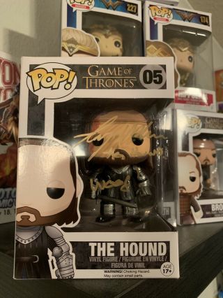 Rare Game Of Thrones Signed The Hound Funko Pop