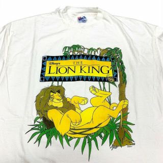Vintage Lion King T - Shirt 90s Disney Movie Size Xl White