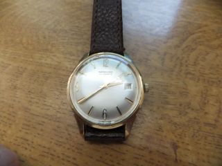 Stunning Vintage 9ct Gold Garrard Automatic Date Watch / Boxed. ,  Wow.
