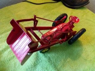 VINTAGE TRU SCALE TRACTOR with LOADER,  and IMPLEMENTS 3