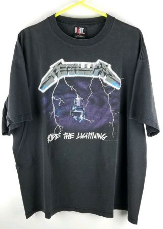 Vintage 1994 Metallica Rock Band Tour T Shirt Ride The Lightning Giant Xl Metal