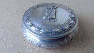 Rare Antique French Solid Silver Paris Plage Box Circa 1885