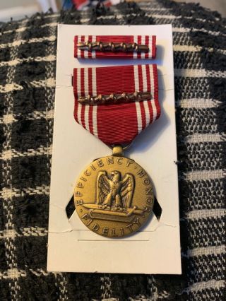 Us Army Good Conduct Medal / With Ribbon - 5 Knot Device/ Named.  Boxed.