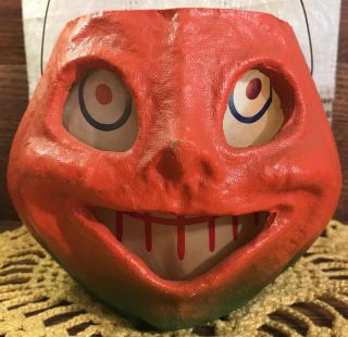 All - Vintage Halloween Paper Mache Pulp Jack O’ Lantern Decoration,  50s