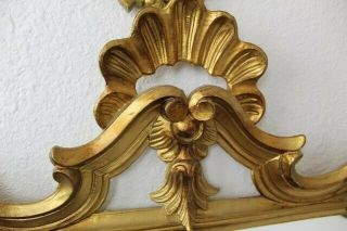 Vintage Gold Decorative Oval Mirror w/ Carved Wood Frame Made in Italy 3