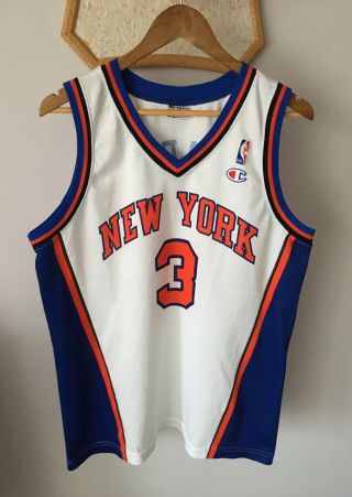 York Knicks Vintage Champion Basketball Jersey Nba John Starks 3 Rare Usa