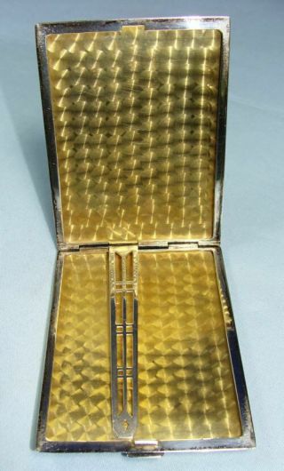 Lovely Hallmarked Art Deco Cigarette Case Solid Sterling Silver w/ Gold,  England 3