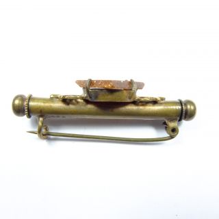Antique Victorian German Goldstone Nanny Brooch Secret Sewing/Etui Brooch Pin 5