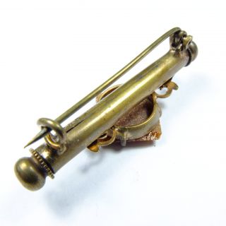 Antique Victorian German Goldstone Nanny Brooch Secret Sewing/Etui Brooch Pin 6