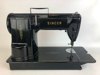 Vintage SINGER 301A SEWING MACHINE Black Gold Repair Parts 5
