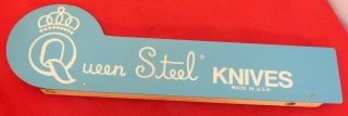 Rare Queen Steel Knives Vintage Advertising Counter Top Vintage Sign
