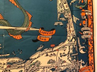 Vintage Colorful Map Of Cape Cod 25 By 36 5