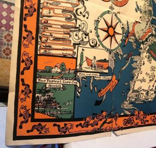 Vintage Colorful Map Of Cape Cod 25 By 36 8