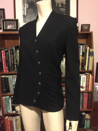 Vintage Adolph Schuman For Lilli Ann Ruched Gathered Asymmetrical Button Jacket