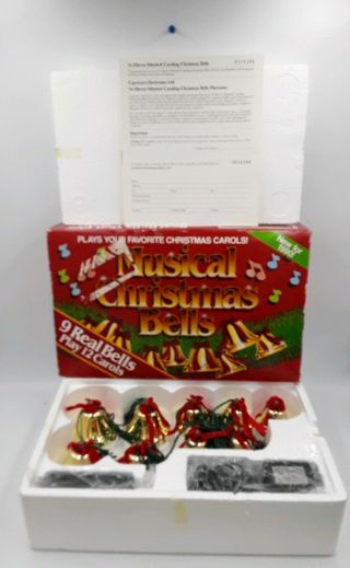 Vintage Musical Christmas Bells 1990 By Capricorn 9 Bells 12 Songs Old Stock