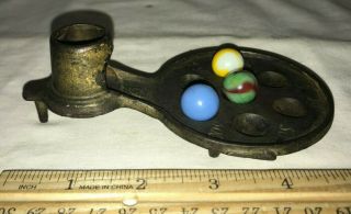 ANTIQUE CAST IRON MARBLE GAME TOY VINTAGE GAMING GAMBLING RARE PAT APLD FOR OLD 2