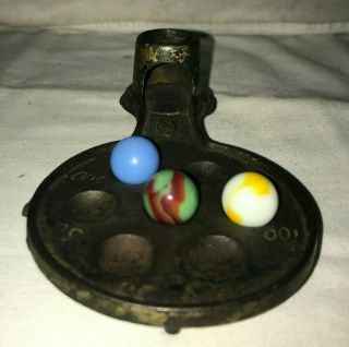 ANTIQUE CAST IRON MARBLE GAME TOY VINTAGE GAMING GAMBLING RARE PAT APLD FOR OLD 5