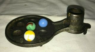 ANTIQUE CAST IRON MARBLE GAME TOY VINTAGE GAMING GAMBLING RARE PAT APLD FOR OLD 6