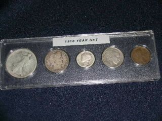 1916 Circulated Year Set - Vintage 5 - Coin Set