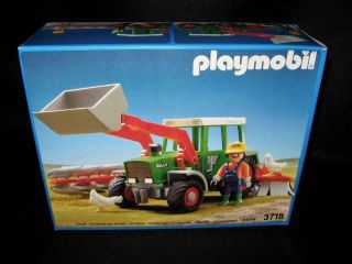 Nib Vintage Playmobil 3718 Farm Tractor Front End Loader Equipment 1992