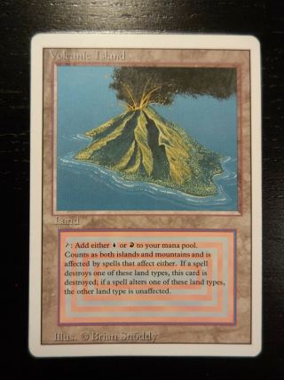 Mtg: Magic The Gathering,  Volcanic Island,  Revised,  Lp
