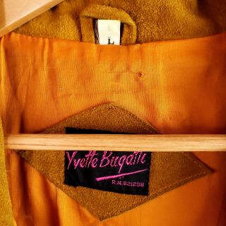 YVETTE BUGATTI Open Jacket Cropped Boho Leather Fringe Festival Western Sz Lg 5